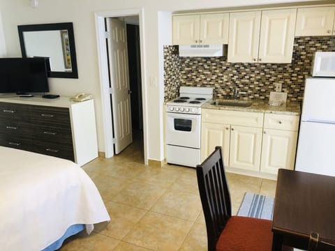 Deluxe Studio | Private kitchen | Fridge, microwave