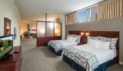 Loft Suite, 2 Queen Beds | Premium bedding, in-room safe, desk, blackout drapes