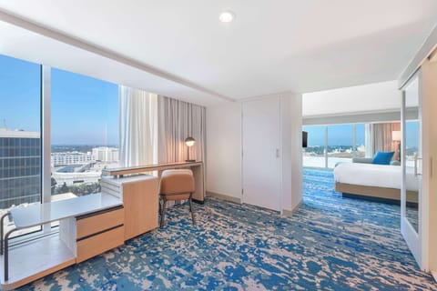 Premium bedding, down comforters, pillowtop beds, in-room safe