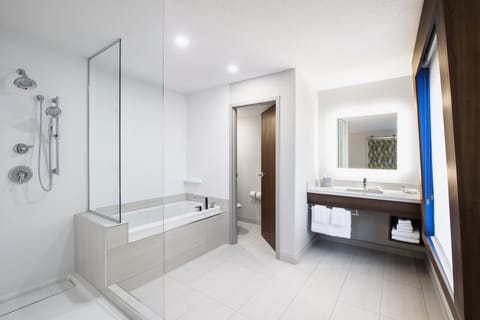 Suite, 1 Bedroom | Bathroom | Combined shower/tub, free toiletries, hair dryer, towels