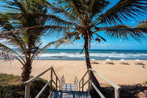 On the beach, white sand