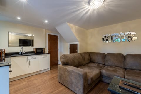 Two Bedroom First Floor Apartment on Two Levels (DUPLEX) | Private kitchen | Coffee/tea maker, electric kettle