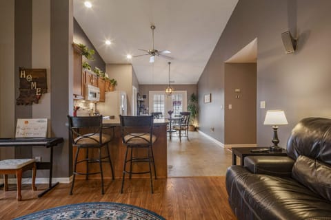 Spacious, open living area with smart TV and inviting seating for the whole group.