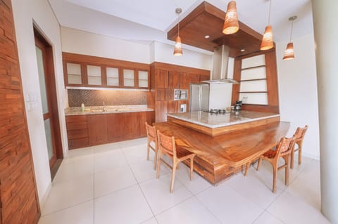 Three-bedroom Family Pool Villa | Private kitchen | Fridge, microwave, stovetop, dishwasher