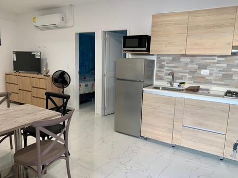 Family Apartment | Private kitchen | Full-size fridge, microwave