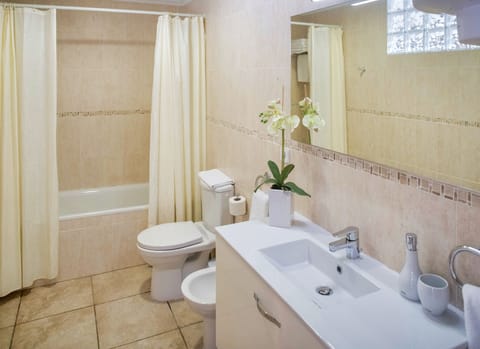 Apartment, 2 Bedrooms, Terrace, Pool View | Bathroom | Hair dryer, towels, soap, shampoo