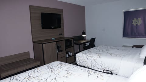 Room, 2 Double Beds, Non Smoking | Desk, blackout drapes, iron/ironing board, free WiFi