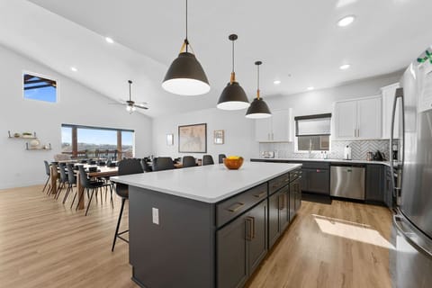 Large kitchen with Dual (2) Dishwashers and Dining Area that seats 25 total 