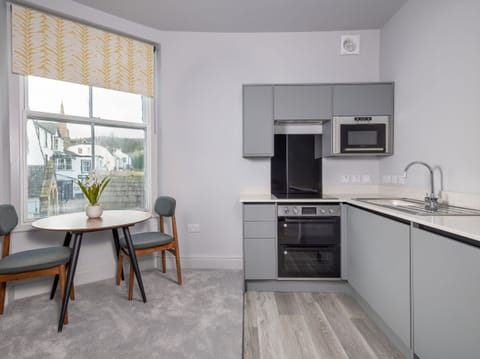 Fridge, dishwasher, electric kettle, toaster