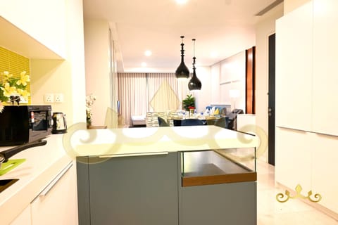 Presidential Three Bedroom Apartment KL Tower View | Living room | 32-inch flat-screen TV with satellite channels, TV