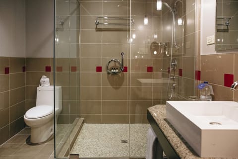 Classic Room, 2 Double Beds | Bathroom | Designer toiletries, hair dryer, bathrobes, slippers