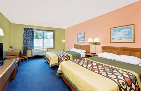 Standard Room, 2 Queen Beds | Iron/ironing board, free cribs/infant beds, free WiFi, bed sheets