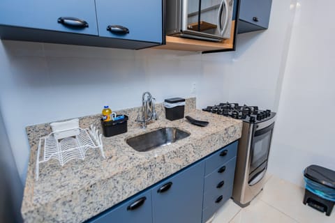 Apartment | Private kitchen | Full-size fridge, microwave, oven, stovetop