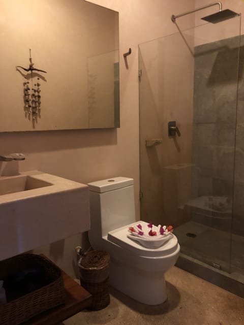 Deluxe Room, 1 King Bed | Bathroom | Shower, designer toiletries, hair dryer, towels