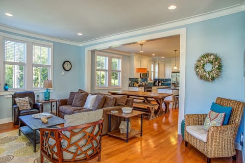 The open-concept design brings everyone together effortlessly