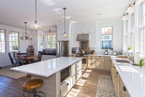 The whole family can help cook in the spacious kitchen