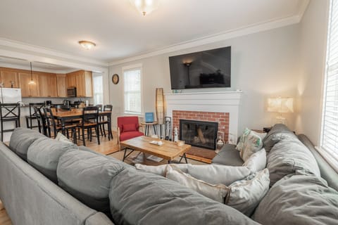 The open-concept design brings everyone together effortlessly