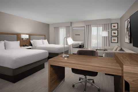 Two Queens Studio Suite | Premium bedding, in-room safe, desk, iron/ironing board