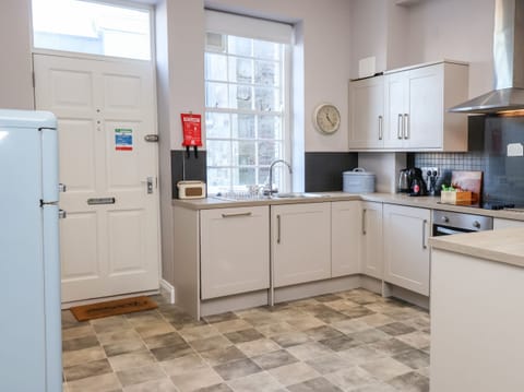 Fridge, dishwasher, electric kettle, toaster