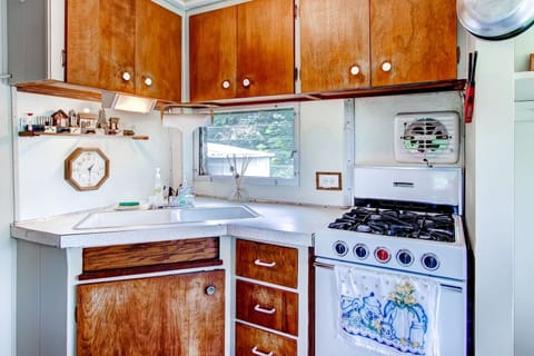 Cabin, 2 Bedrooms | Private kitchen | Fridge, oven, coffee/tea maker, toaster