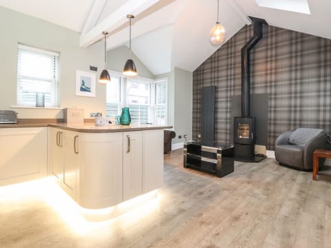 Fridge, dishwasher, electric kettle, toaster