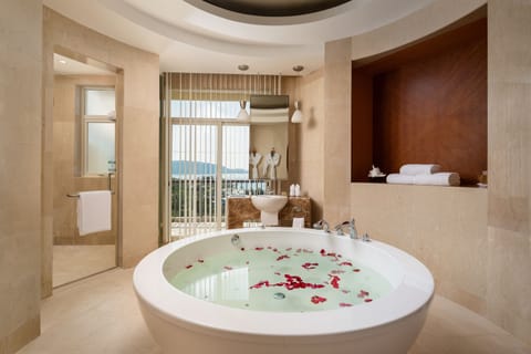 Presidential Suite, 2 Bedrooms | Bathroom | Separate tub and shower, deep soaking tub, rainfall showerhead