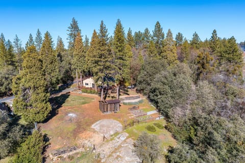 Aerial view of the property.