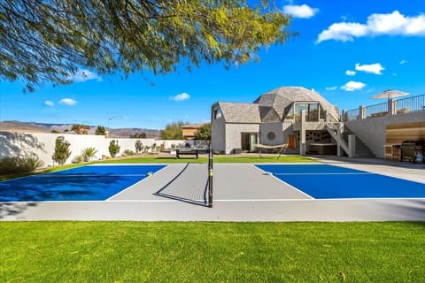 Whether you are a pickleball die-hard or just want to give it a try, you'll enjoy this new pickleball court. We provide the paddles & balls, as well equipment for table tennis, cornhole and pool floaties.