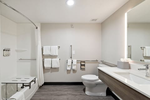 Suite, 1 King Bed, Accessible Bathtub (Communications, Mobility) | Bathroom | Combined shower/tub, free toiletries, hair dryer