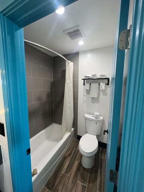 Premium Room, 2 Queen Beds | Bathroom | Bathtub, deep soaking tub, hair dryer, towels