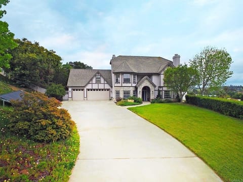 Charming Tudor-style home with a private drive and lush green lawn!