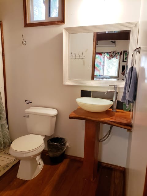 Standard Cabin, 1 Bedroom, Garden View, Garden Area | Bathroom | Shower, rainfall showerhead, hair dryer, towels