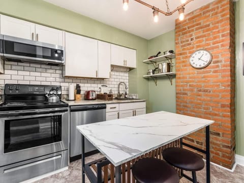 Kitchen with coffee options and snacks