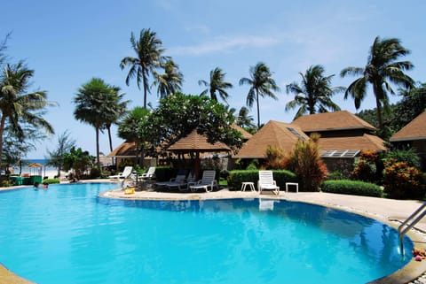 Outdoor pool, pool umbrellas