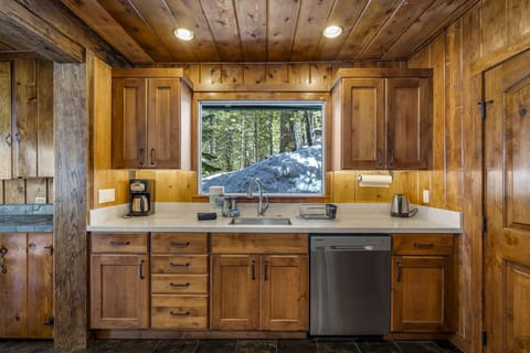 Custom cabinets blend with the original wood work