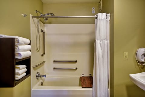 Suite, 1 Bedroom, Accessible (Comm, Tub) | Bathroom | Combined shower/tub, free toiletries, hair dryer, towels