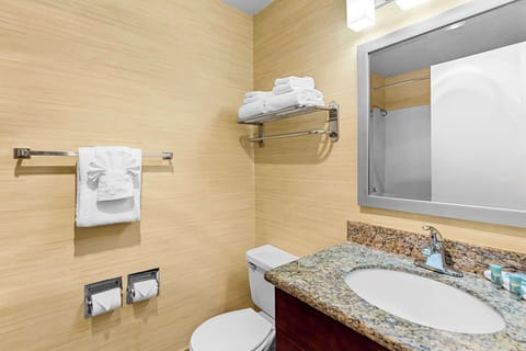 Suite, 1 King Bed, Non Smoking, Refrigerator & Microwave (Living Room) | Bathroom | Combined shower/tub, free toiletries, hair dryer, towels