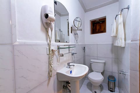 Deluxe Double Room | Bathroom | Shower, rainfall showerhead, hair dryer, towels
