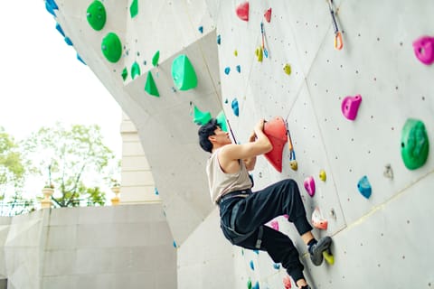 Outdoor rock climbing