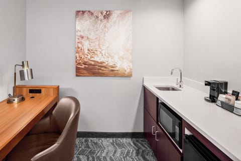 Fridge, microwave, coffee/tea maker