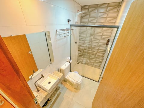 Double Room | Bathroom | Shower, hair dryer, towels, soap