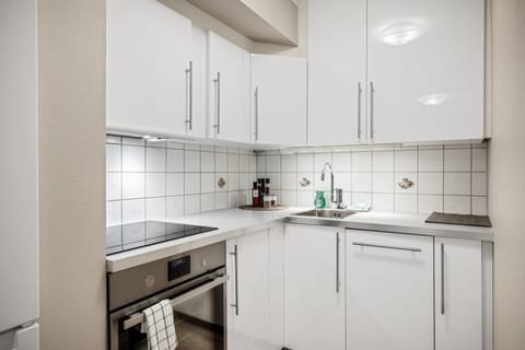 City Apartment, 3 Bed (Ground Floor) | Private kitchen | Full-size fridge, oven, stovetop, dishwasher