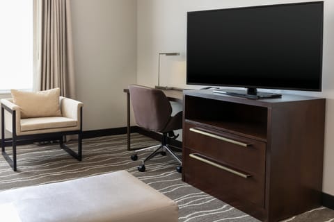 50-inch flat-screen TV with cable channels, TV