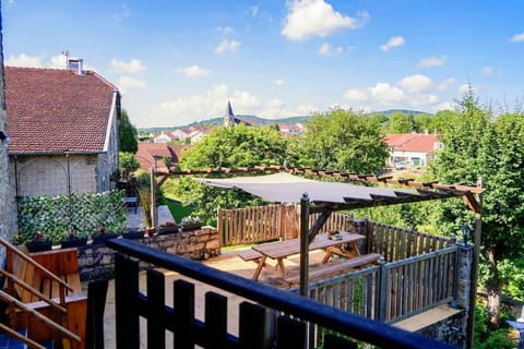 Private terrace with view of the village, great for a BBQ or to spend a relaxing evening.