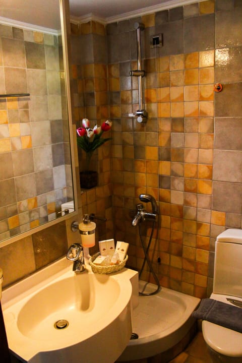 Superior Studio Suite | Bathroom | Hair dryer, towels, soap, shampoo