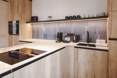 Suite, 2 Bedrooms | Private kitchen | Fridge, espresso maker, electric kettle