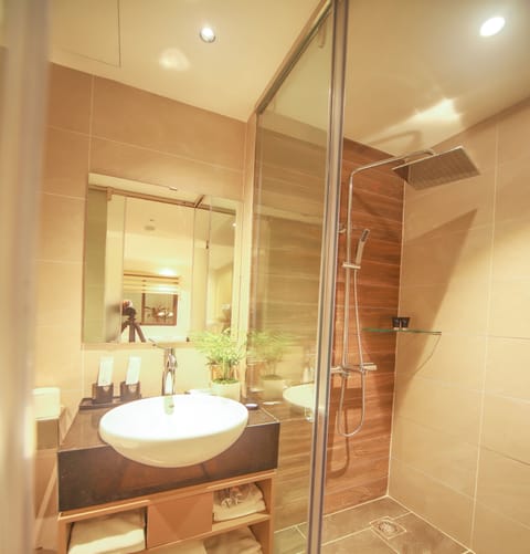 Superior Double Room | Bathroom | Shower, rainfall showerhead, free toiletries, hair dryer