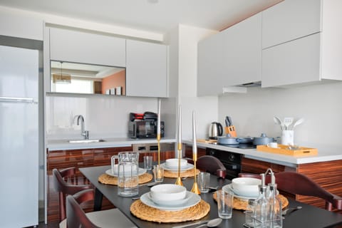 Superior Apartment, 1 Bedroom | Private kitchen | Fridge, oven, dishwasher, griddle