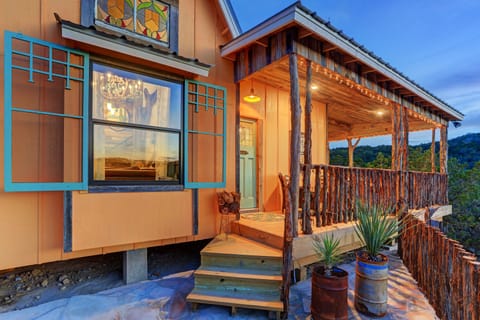 Entrance to the Lodge. Be sure to enjoy all of the stained glass & antique doors