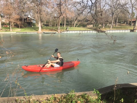 Kayaking the river is so much fun.  4 available for guests (life jackets please)